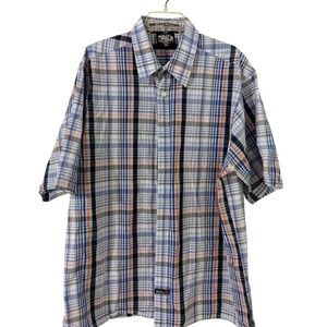 South Pole Plaid Button Up Short Sleeve Shirt‎ Mens XL